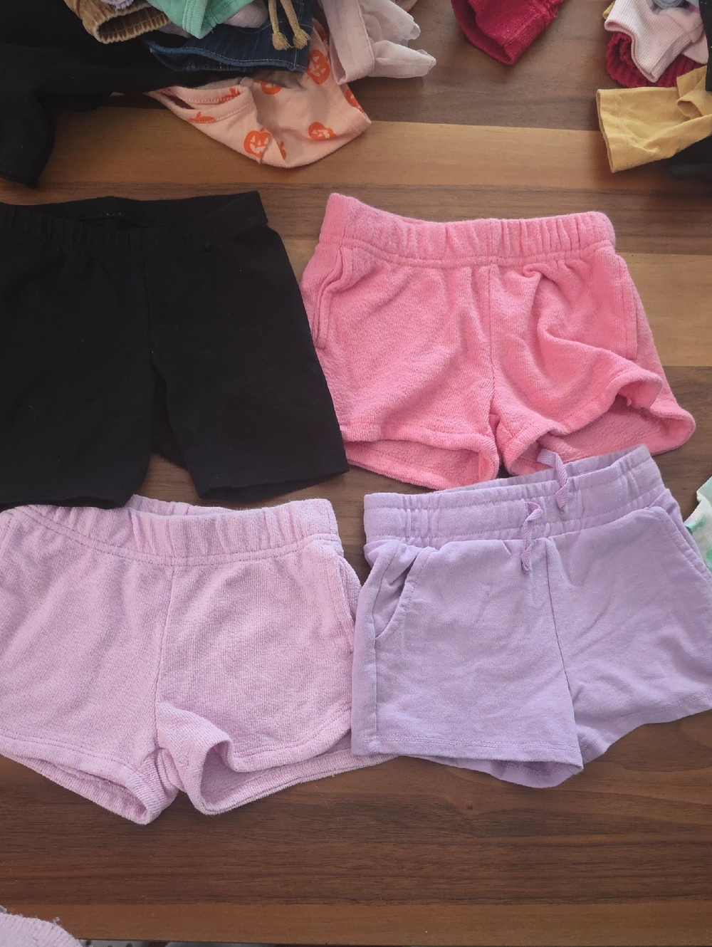 Cat & Jack Girls Bundle rry Pull-On Shorts in Black, Pink, Light Pink & Lavender